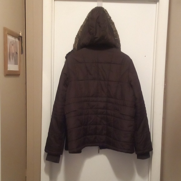 Faded Glory Hershey Brown Quilted Winter Hooded Jacket - Size XL (16-18) - Picture 10 of 15